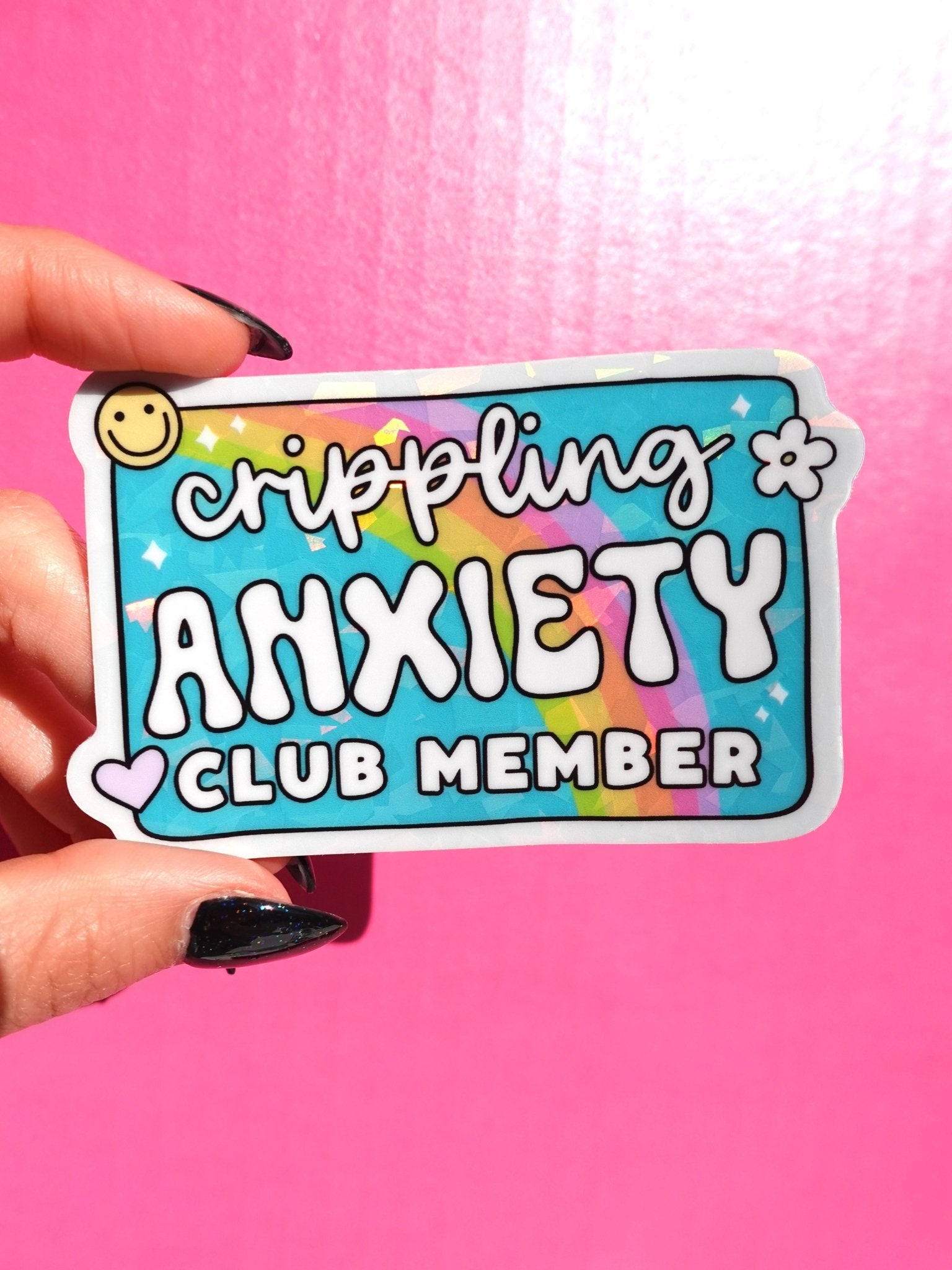 Funny Mental Health Sticker Pack –  Holographic Waterproof Vinyl Decals – Discounted Bundle of Anxiety, Therapy & Trauma Humor