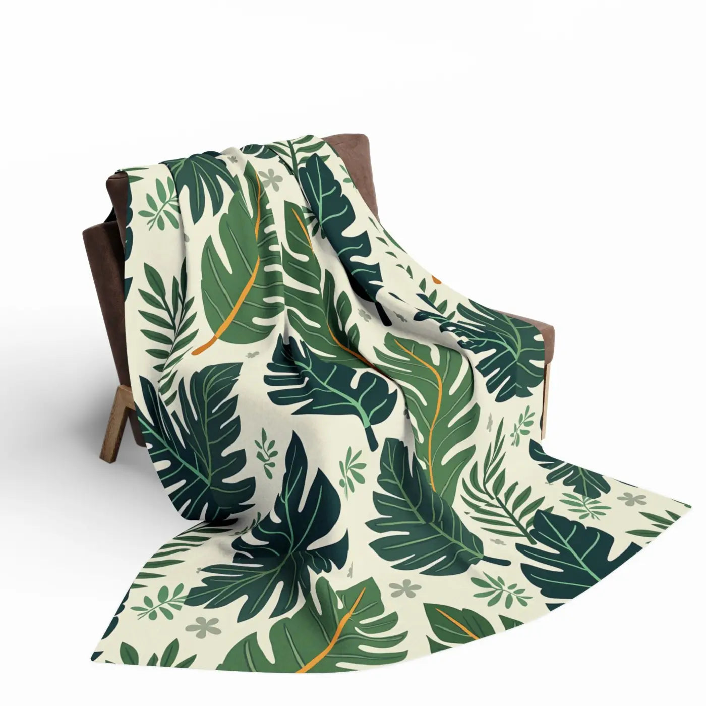 Nature Calm 🌿 | Green Leaves Cozy Fleece Blanket