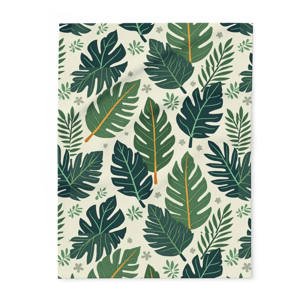 Nature Calm 🌿 | Green Leaves Cozy Fleece Blanket