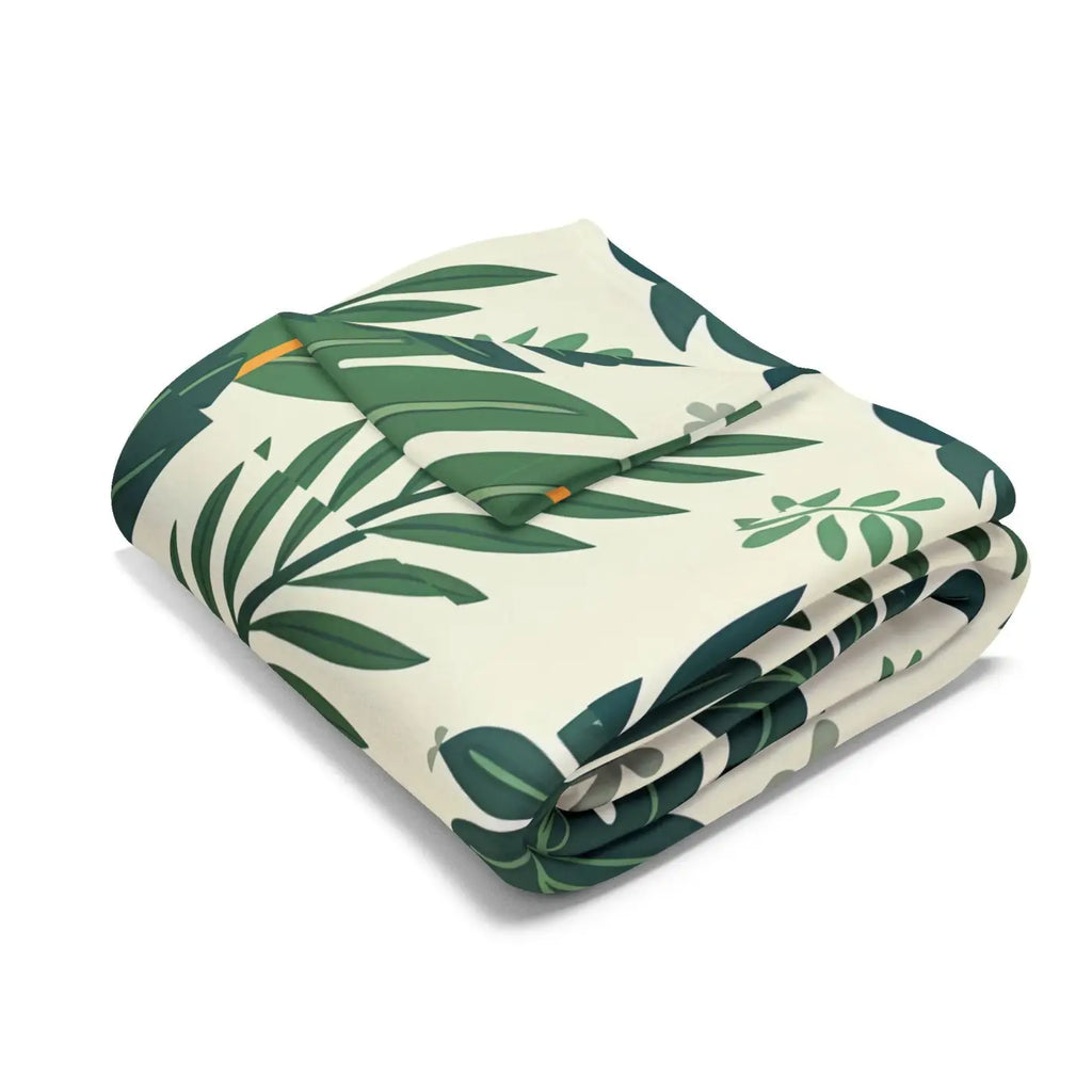 Nature Calm 🌿 | Green Leaves Cozy Fleece Blanket