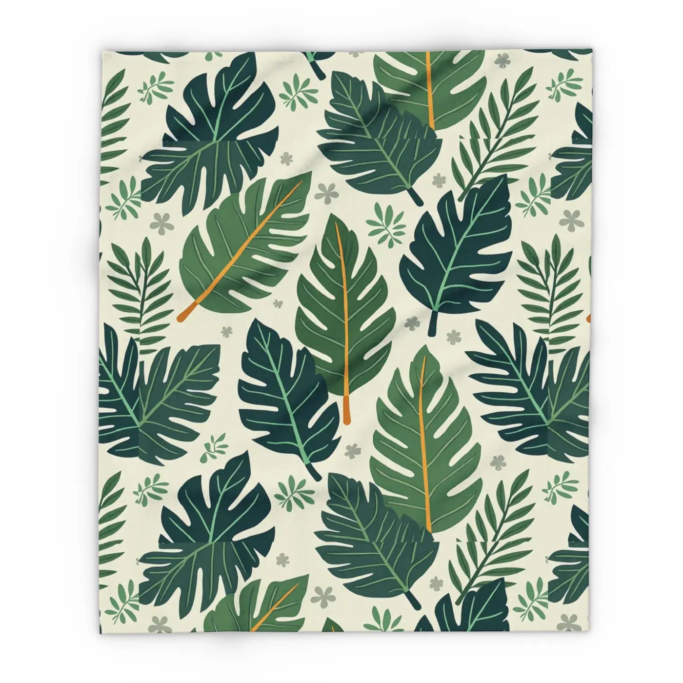 Nature Calm 🌿 | Green Leaves Cozy Fleece Blanket