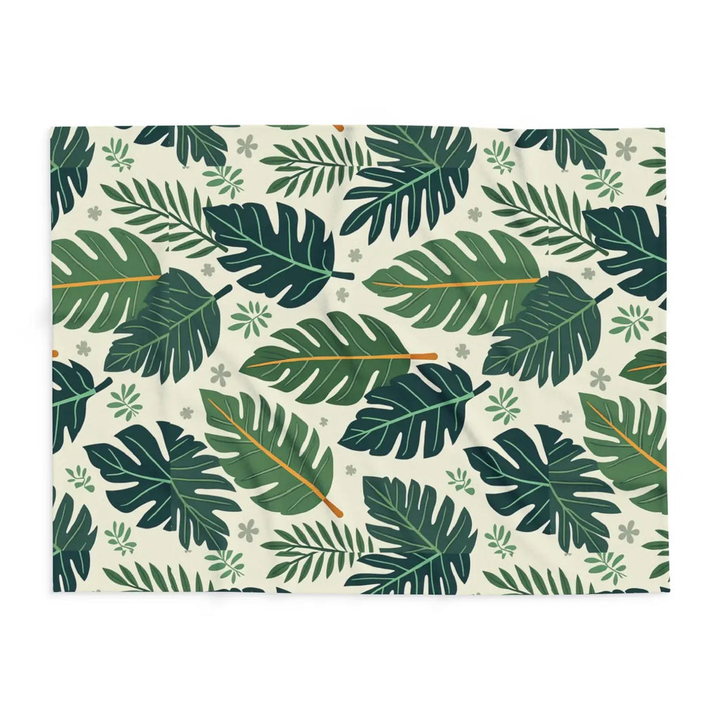 Nature Calm 🌿 | Green Leaves Cozy Fleece Blanket