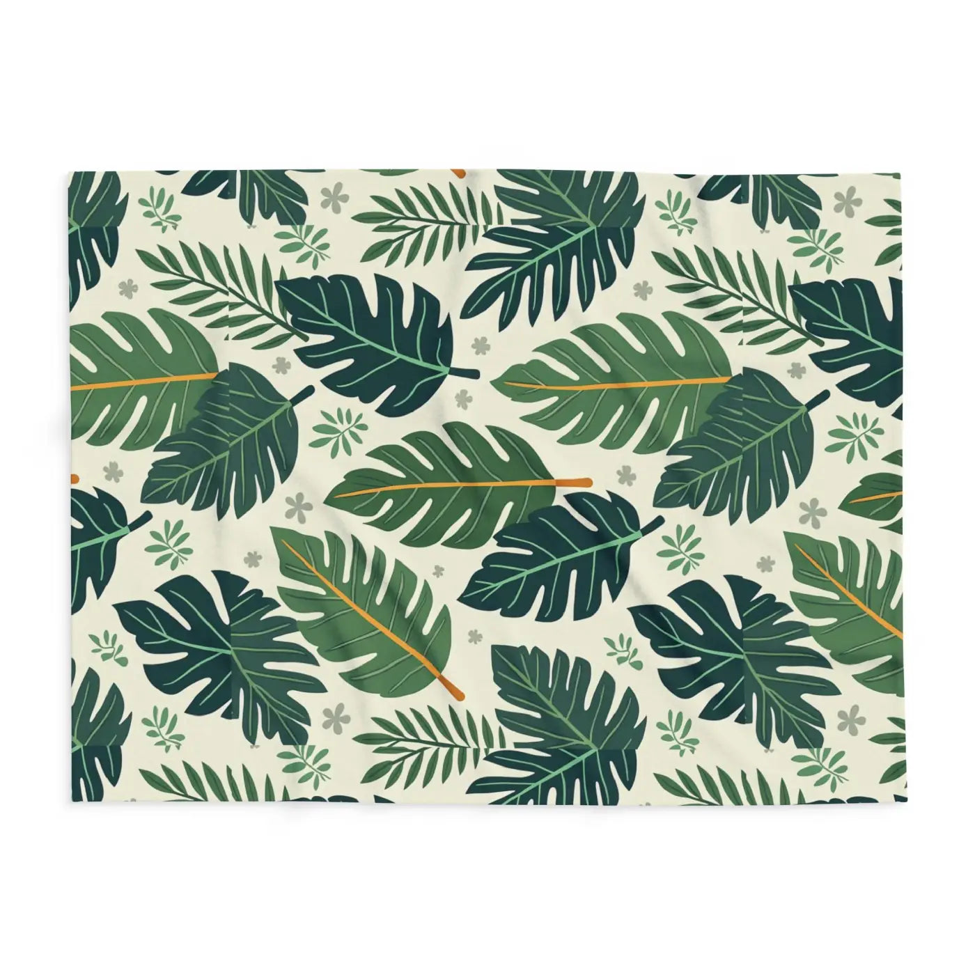 Nature Calm 🌿 | Green Leaves Cozy Fleece Blanket