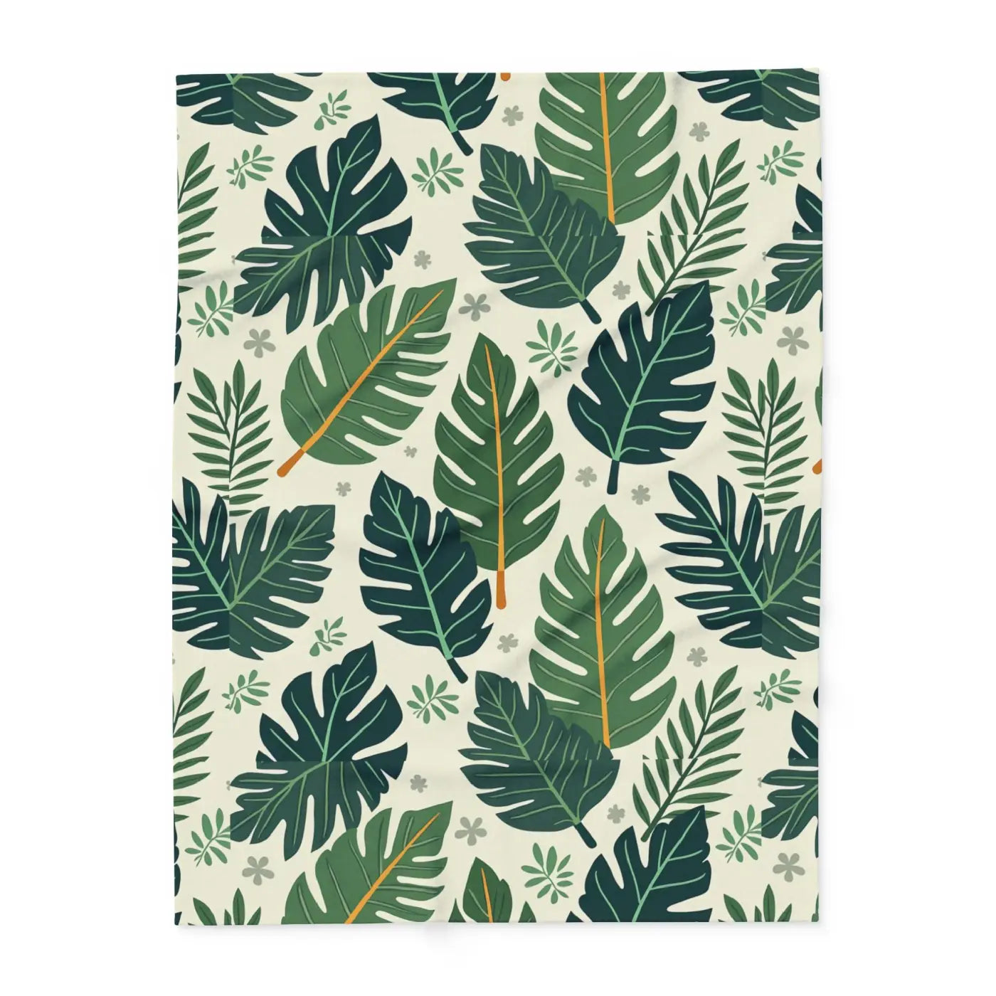 Nature Calm 🌿 | Green Leaves Cozy Fleece Blanket