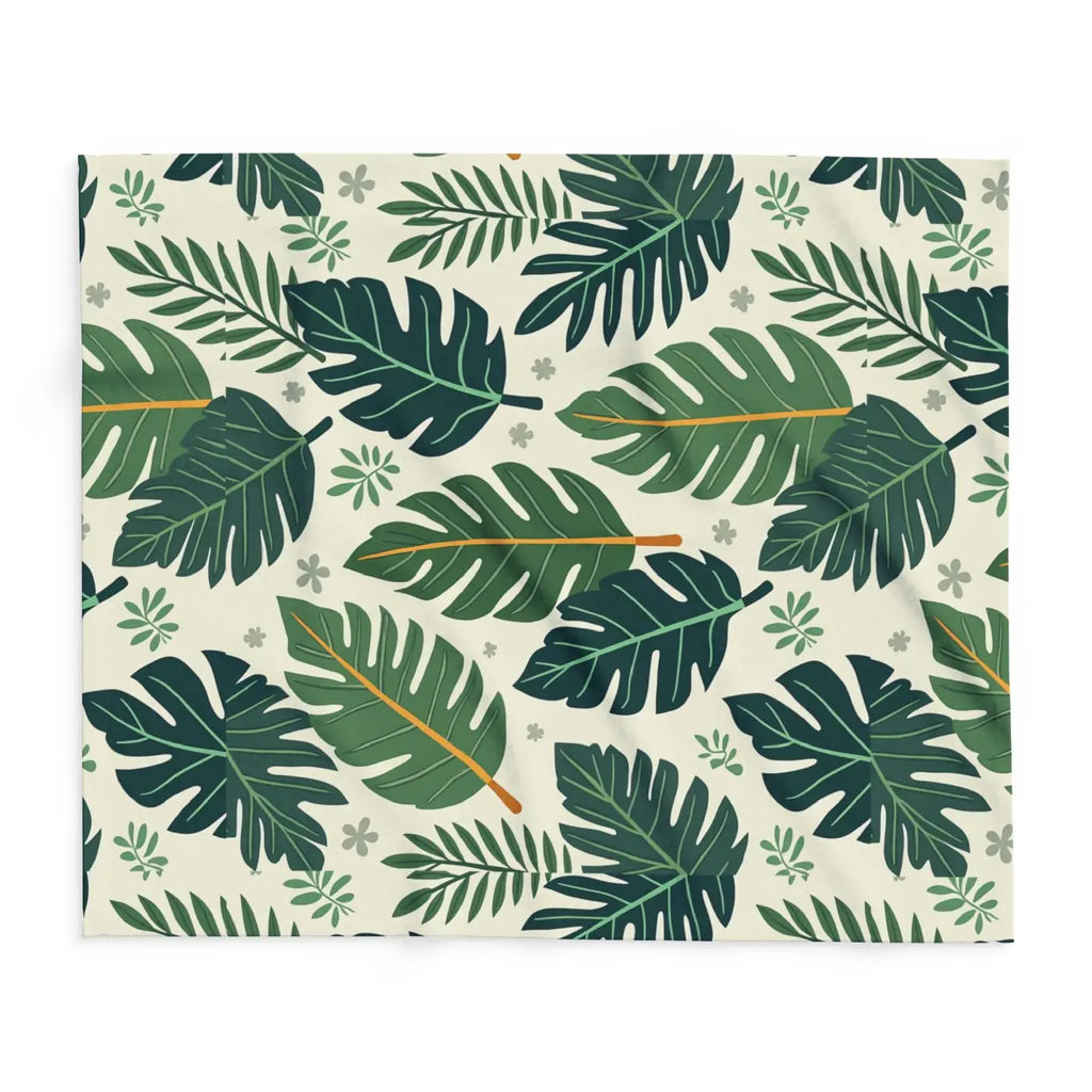 Nature Calm 🌿 | Green Leaves Cozy Fleece Blanket