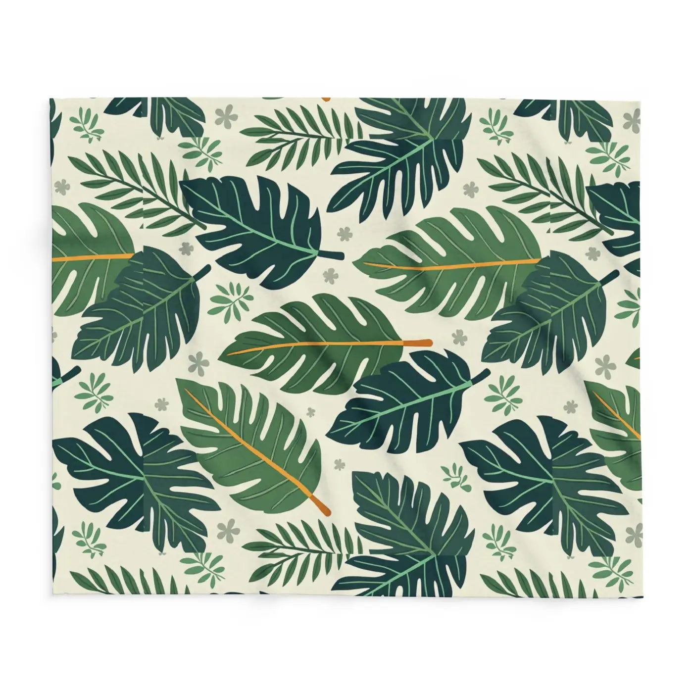 Nature Calm 🌿 | Green Leaves Cozy Fleece Blanket