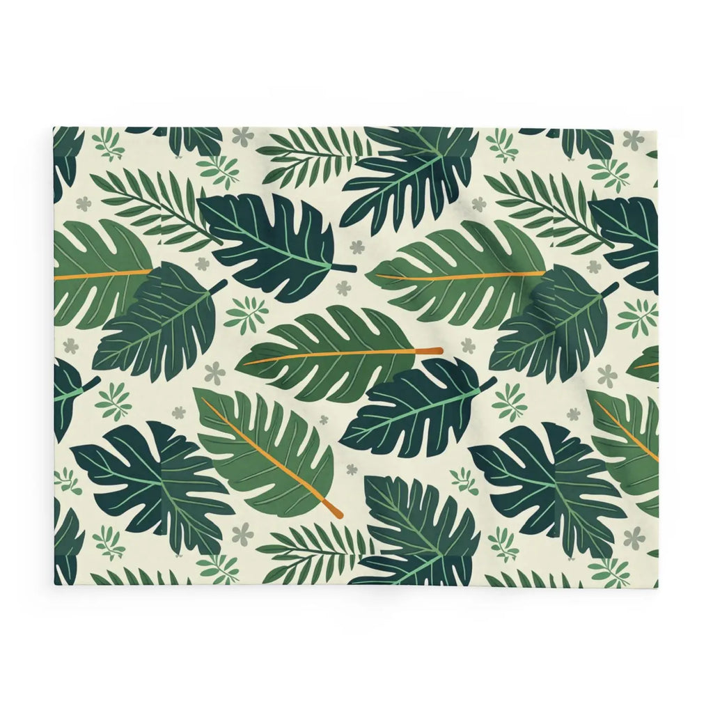 Nature Calm 🌿 | Green Leaves Cozy Fleece Blanket