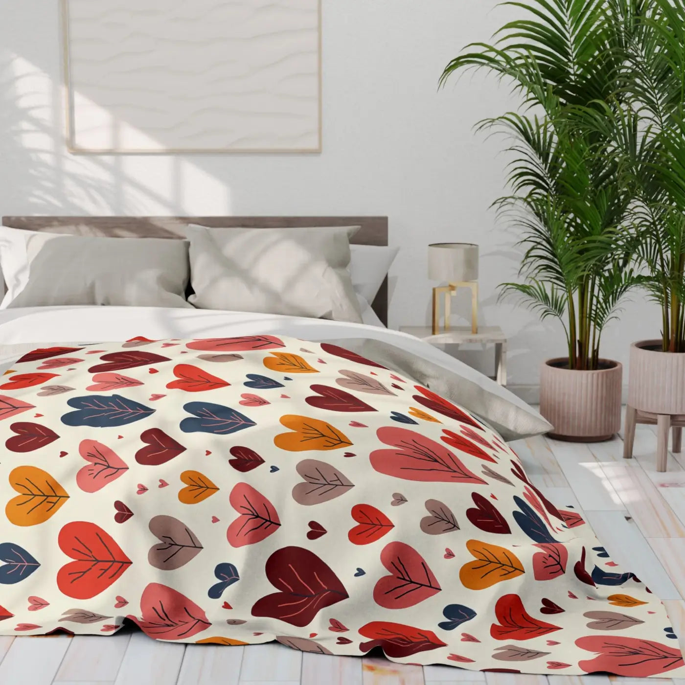Soft Heart Reset 💛 | Cozy Leaves Fleece Blanket