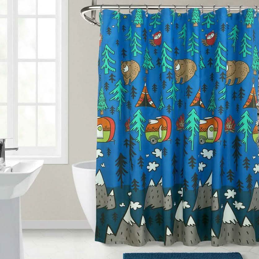 Cozy Reset: Little Explorer Shower Curtain 🌲