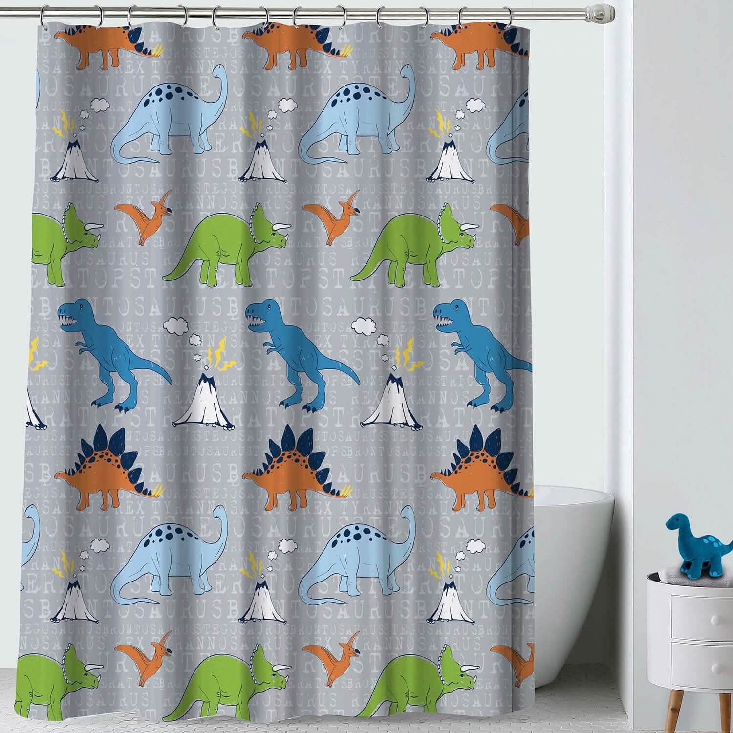 Cozy Reset: Dino Daydream Shower Curtain 🦖