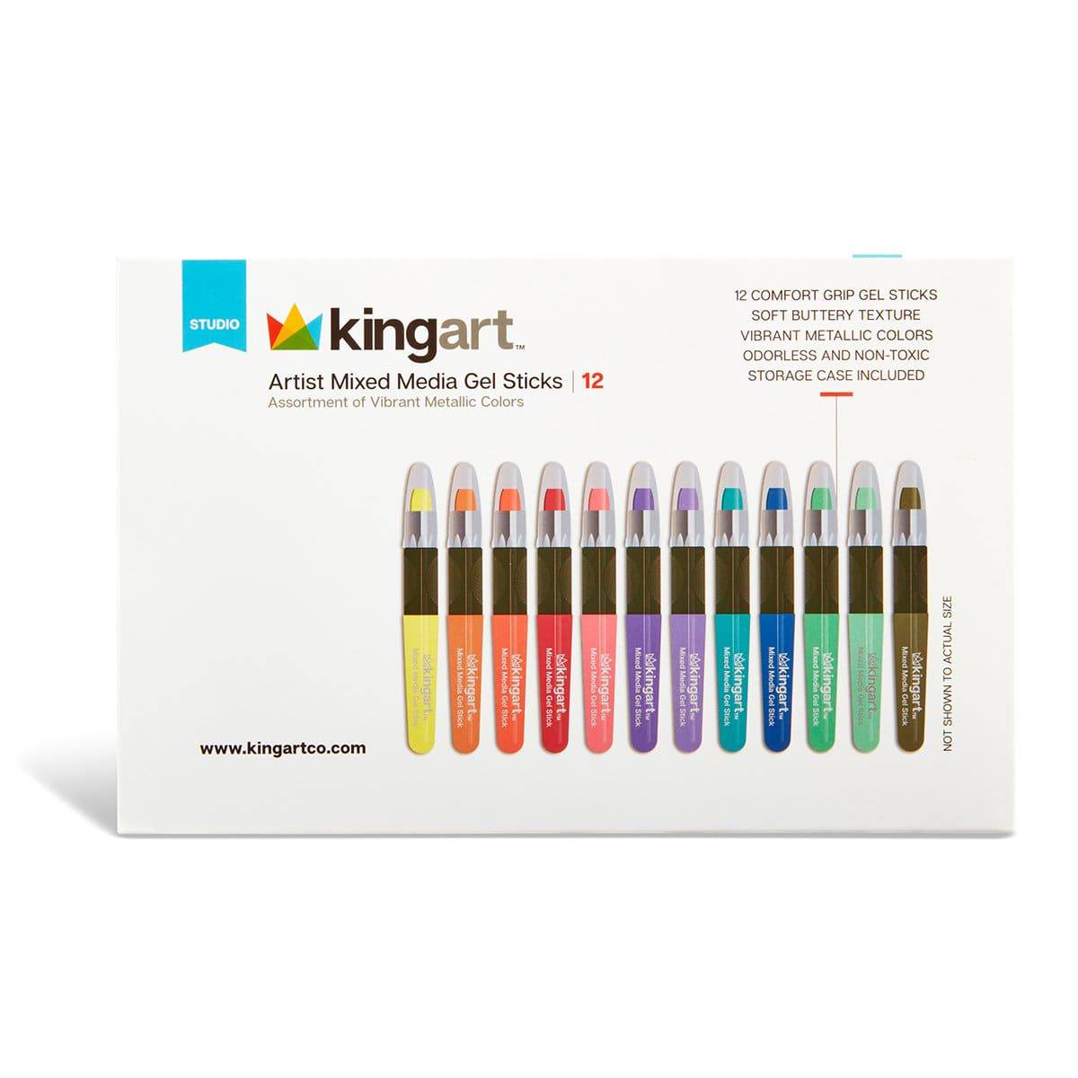 🌈 Mixed Media Gel Stick Crayons - 12 Metallic Colors