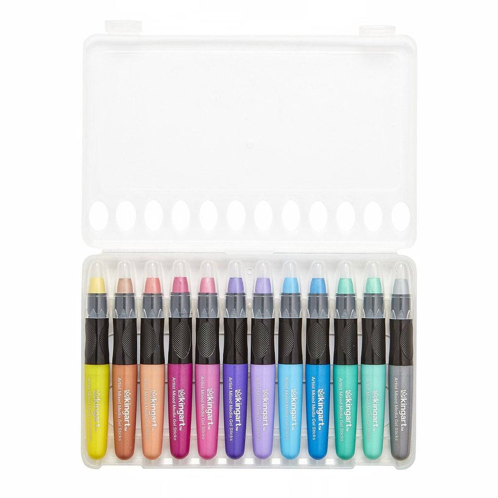 🌈 Mixed Media Gel Stick Crayons - 12 Metallic Colors