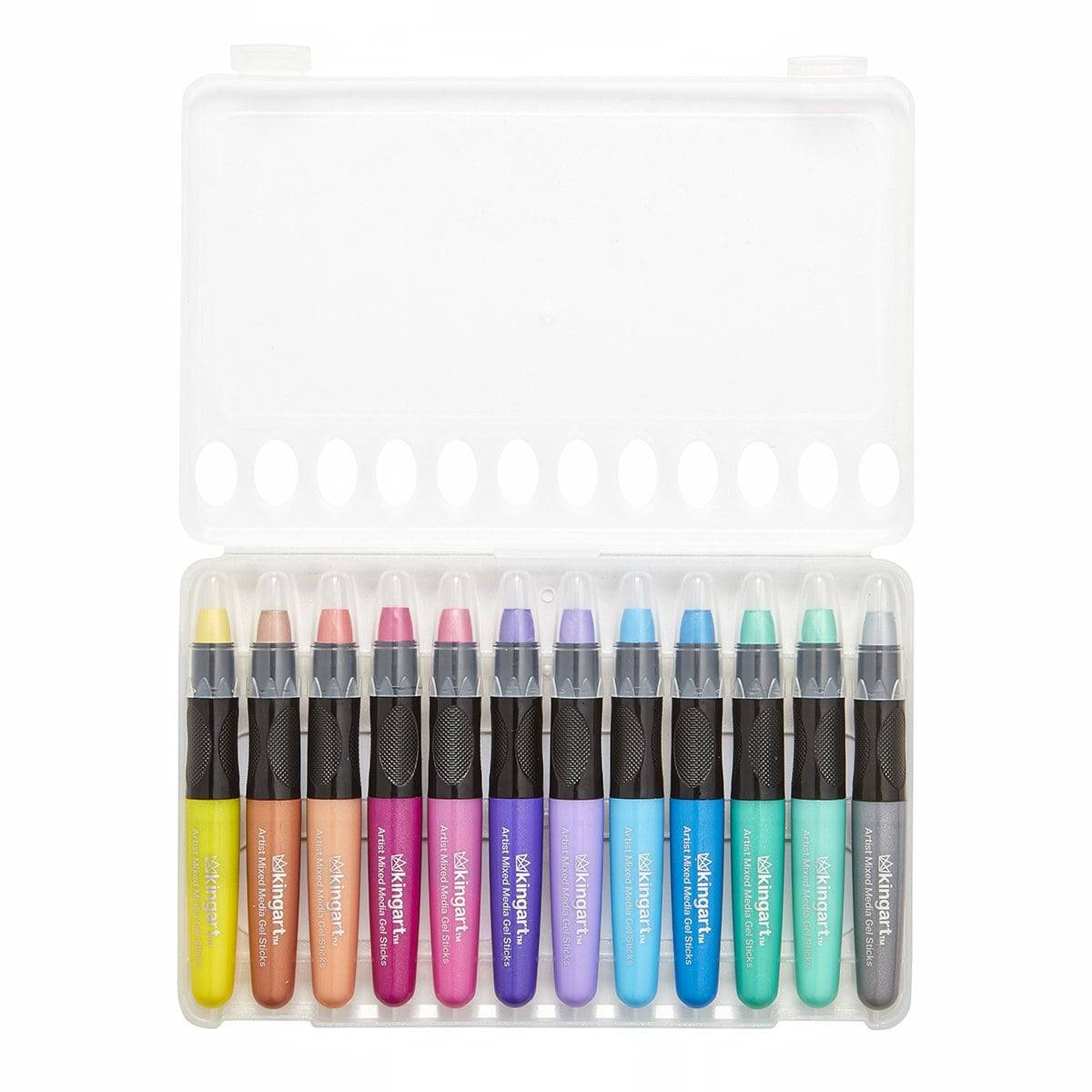 🌈 Mixed Media Gel Stick Crayons - 12 Metallic Colors
