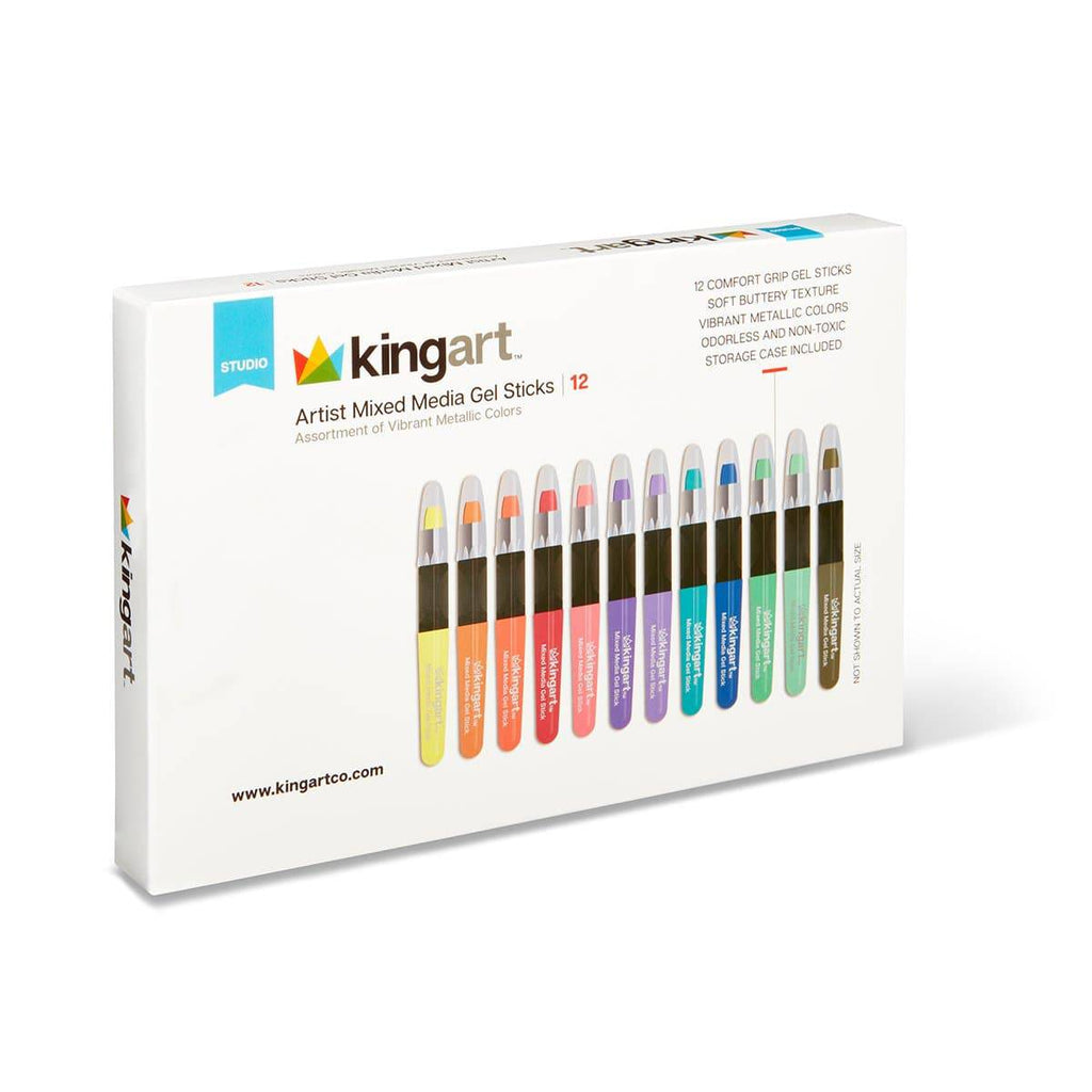 🌈 Mixed Media Gel Stick Crayons - 12 Metallic Colors