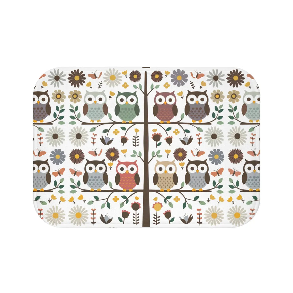 Plush Owl Bath Mat Owls on a Tree Decor - Dipaliz