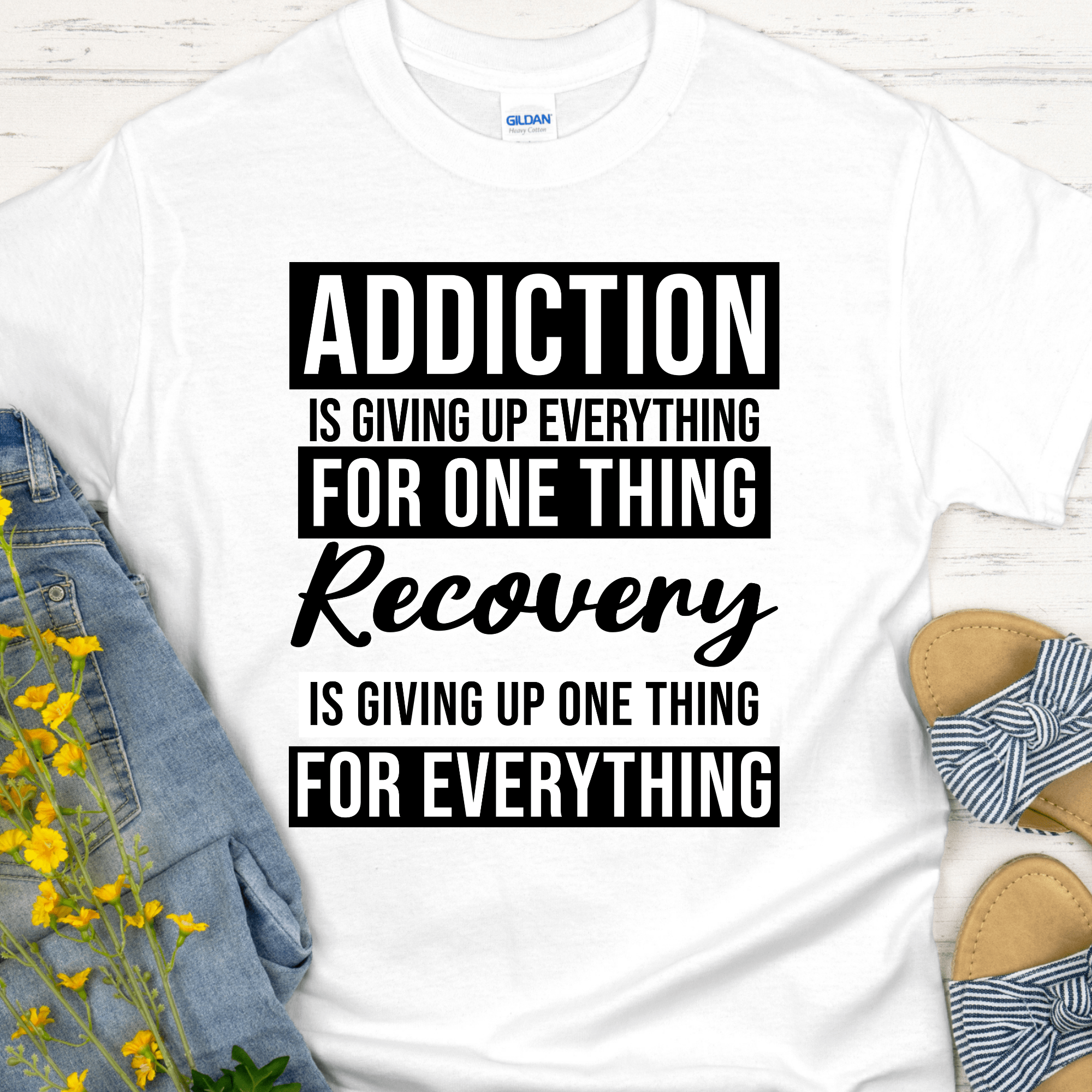 ✨ Recovery Over Addiction Tee |  Addiction VS Recovery