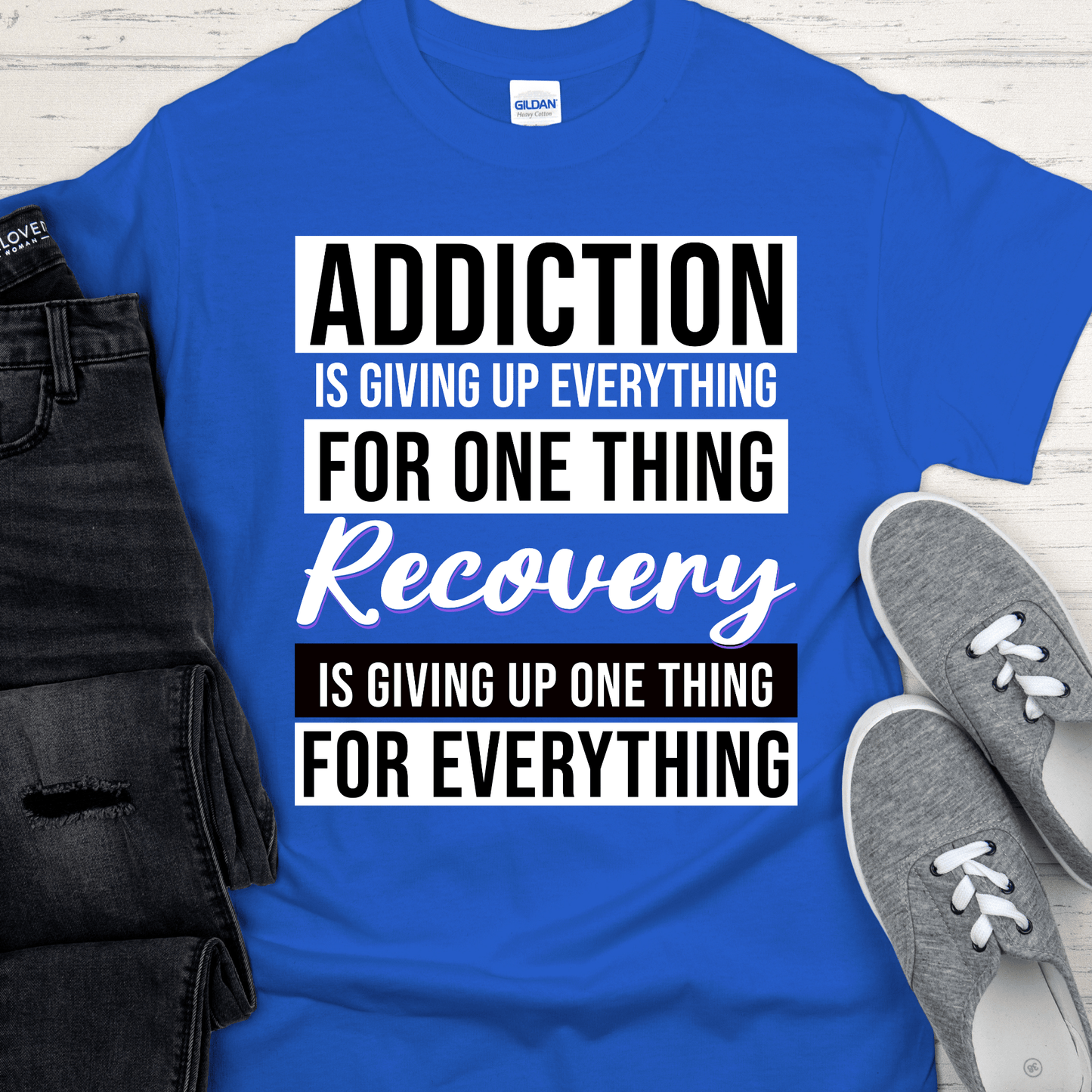 ✨ Recovery Over Addiction Tee |  Addiction VS Recovery