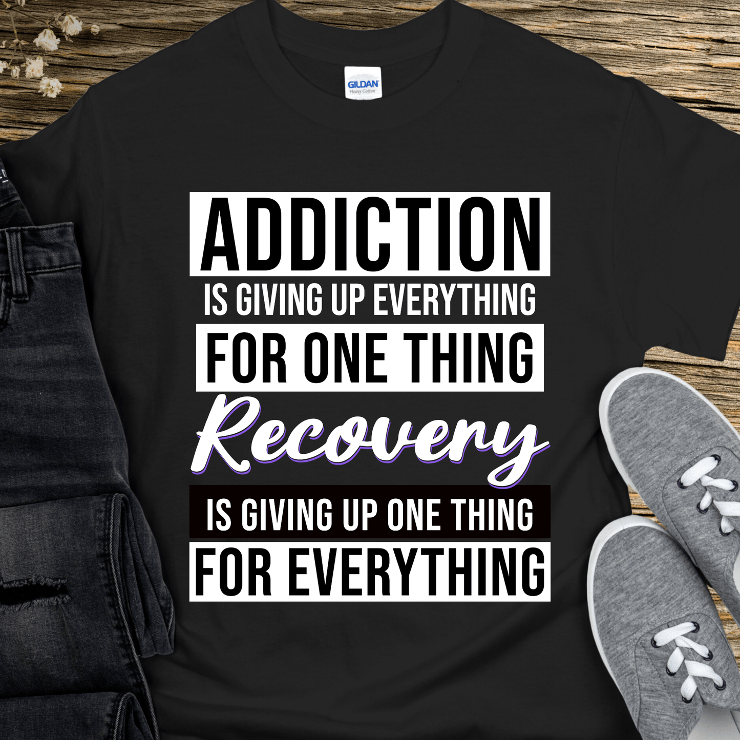 ✨ Recovery Over Addiction Tee |  Addiction VS Recovery