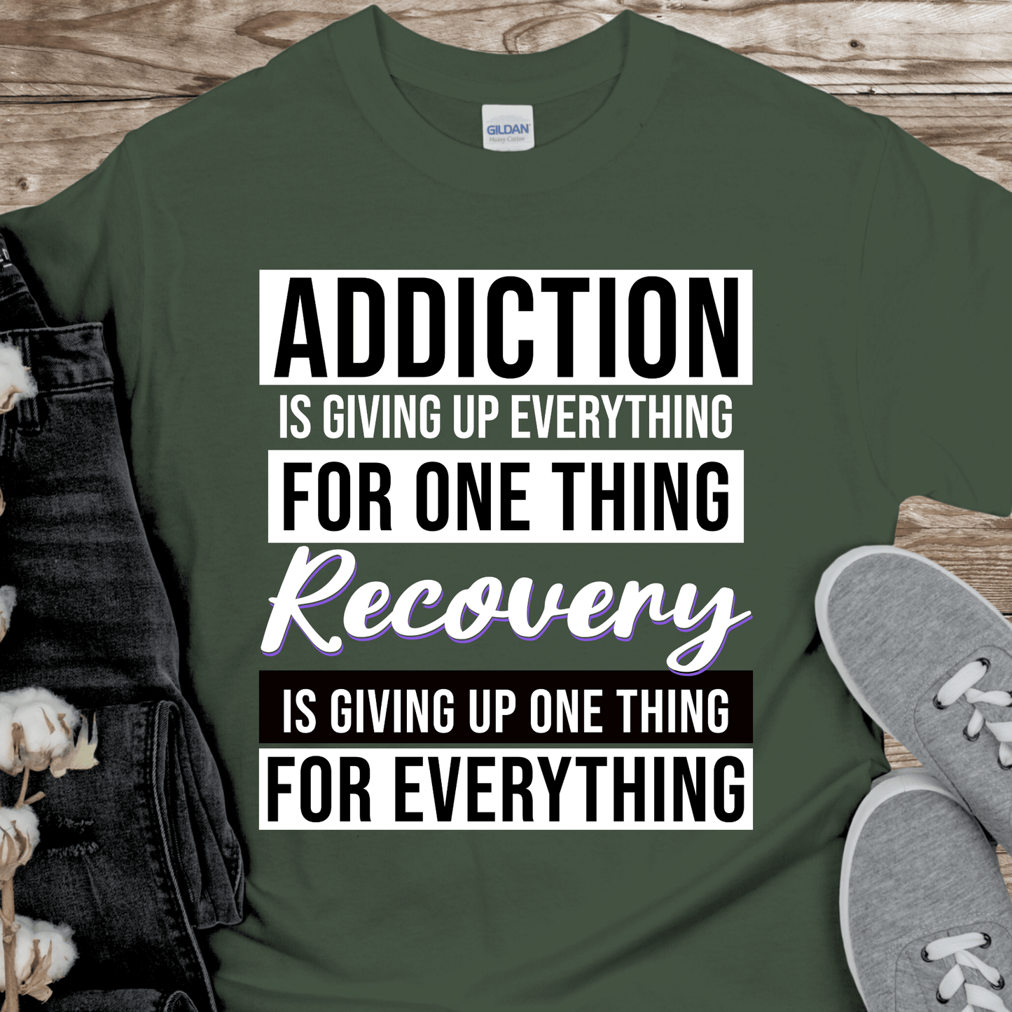 ✨ Recovery Over Addiction Tee |  Addiction VS Recovery