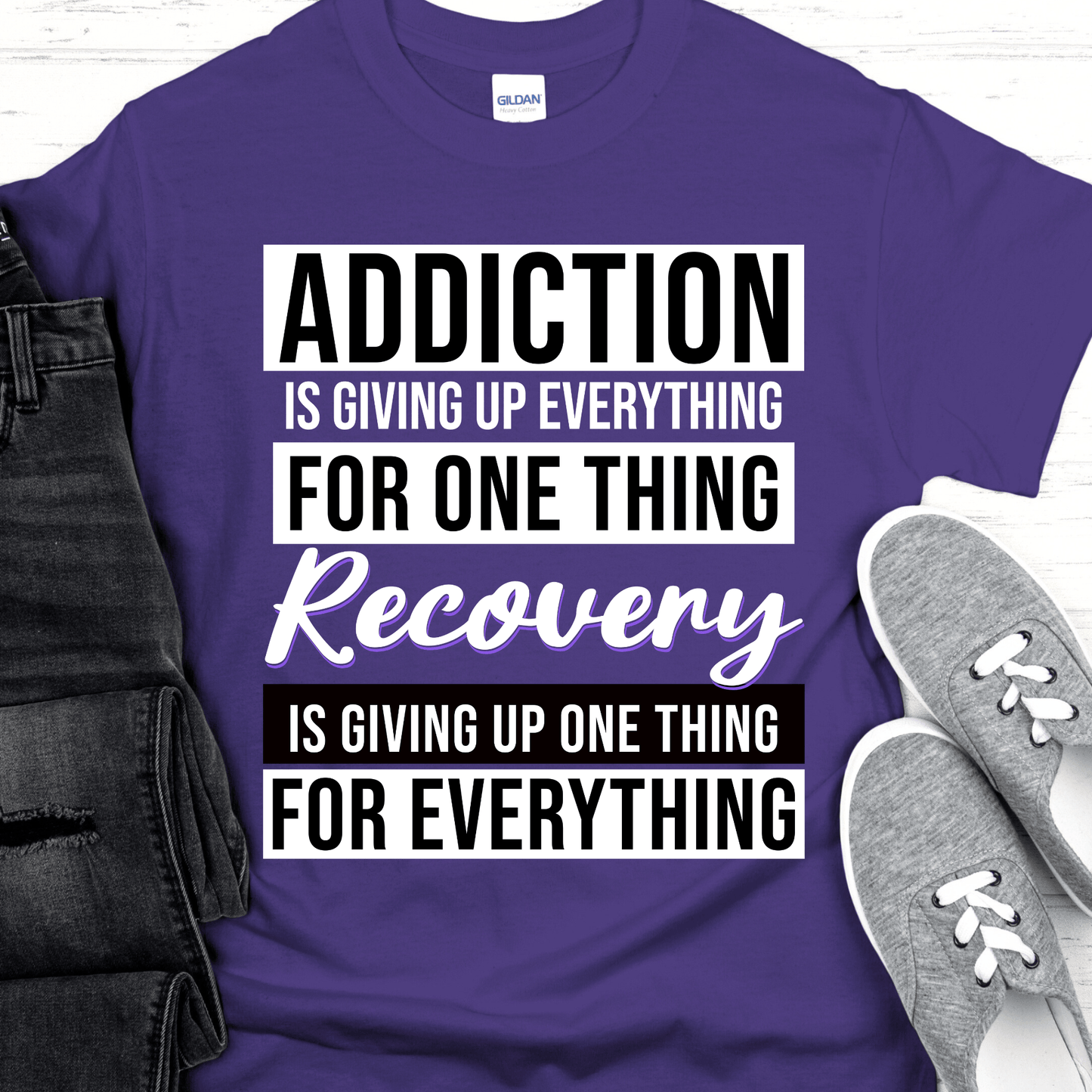 ✨ Recovery Over Addiction Tee |  Addiction VS Recovery