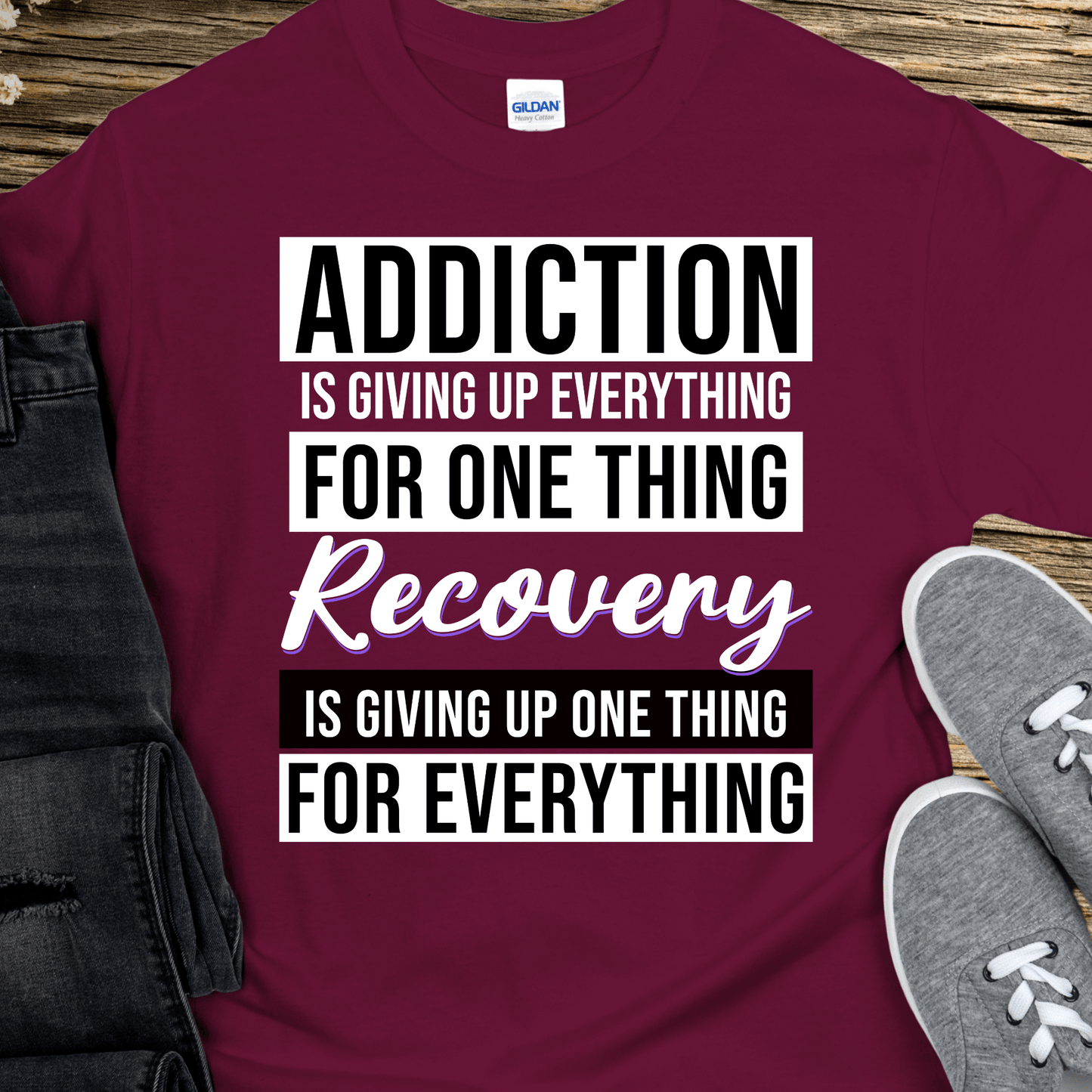 ✨ Recovery Over Addiction Tee |  Addiction VS Recovery