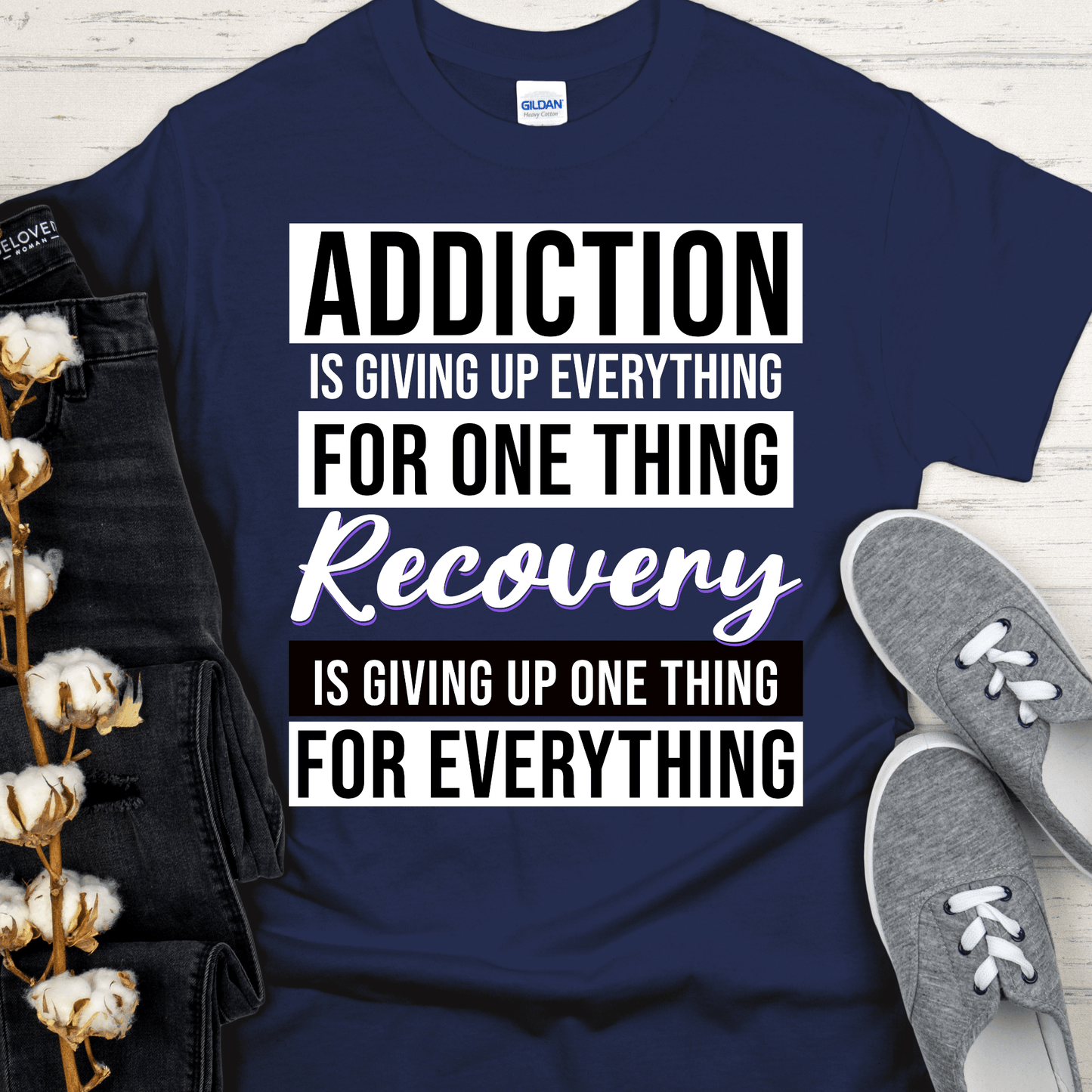 ✨ Recovery Over Addiction Tee |  Addiction VS Recovery