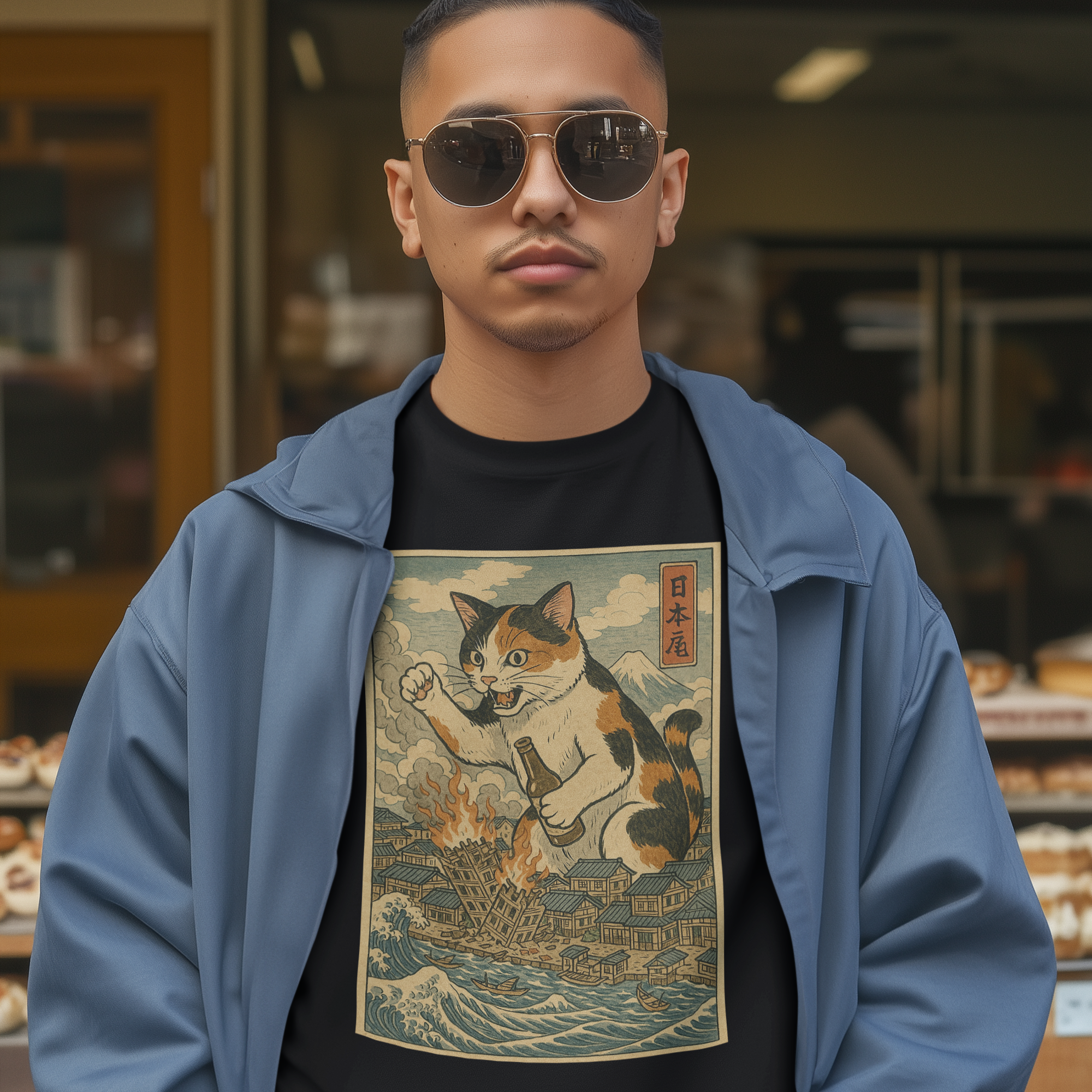Echoes of Jake: Chaos in Motion (Ukiyo Cat Tee)